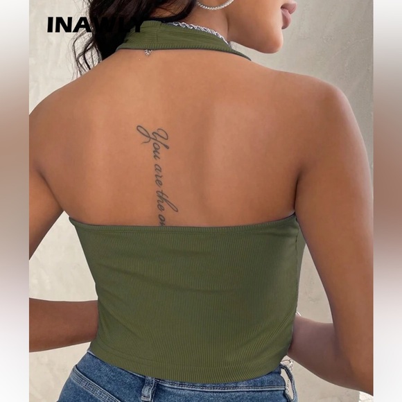 NWOT SHEIN Inawly backless crop top halter - Picture 2 of 5